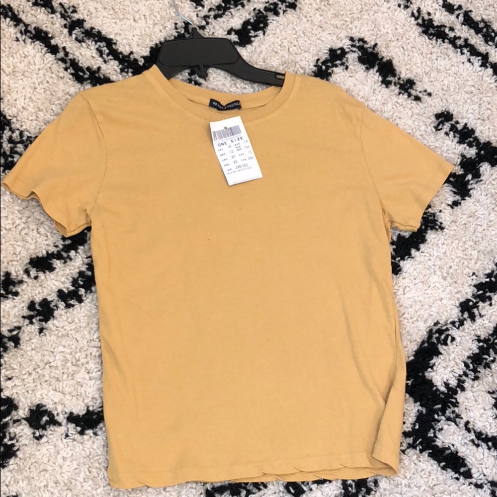 brandy melville mustard yellow tee